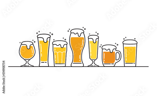 simple beer glassware vector illustration	
