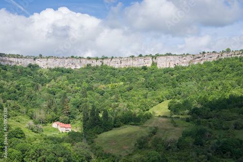 Obraz na płótnie Vue aérienne des falaises de Saint-Romain