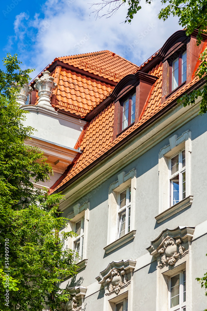 Kaliningrad, Russia, June 16, 2022. Typical architecture in the historic building area