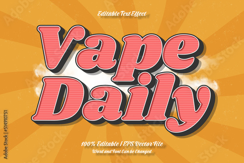 Vape Daily editable text effect vintage 3d style