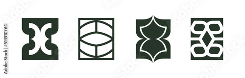 Set of collection floral design. Modern texture design element. Vector