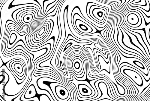 Black and white design. Pattern with optical illusion. Abstract geometric background. Vector illustration.