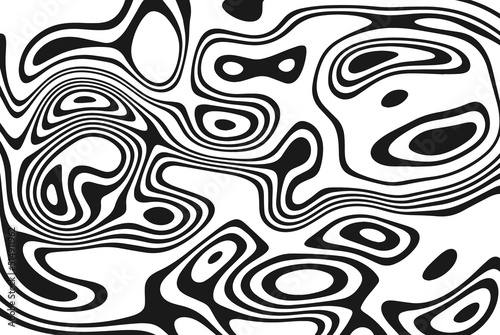 Black and white design. Pattern with optical illusion. Abstract geometric background. Vector illustration.