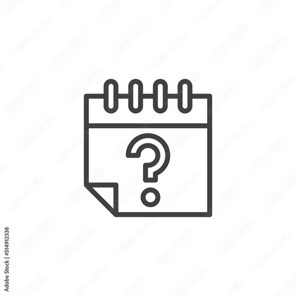 Unknown calendar day line icon Unknown calendar day line icon