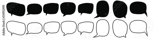 Blank speech bubbles vector icon set. thinking balloon illustration sign collection. message symbol.
