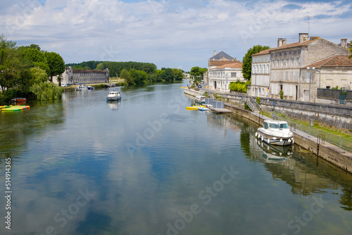 scenic view of Charente river in Jarnac, Charente, Poitou-Charentes, Aquitaine