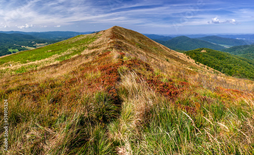 Landscape in the mountains in Poland Bieszczady