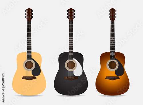 Collection of guitar design icon vector. Wonderful guitar cartoon vector