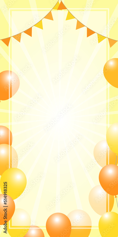 Obraz premium バナーデザイン 風船とガーランド 300×600サイズ対応