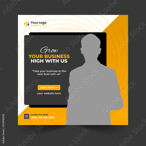 Creative modern corporate social media post design template with multiuse  photo