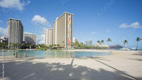 Time lapse of Waikiki beach Honolulu Hawaii