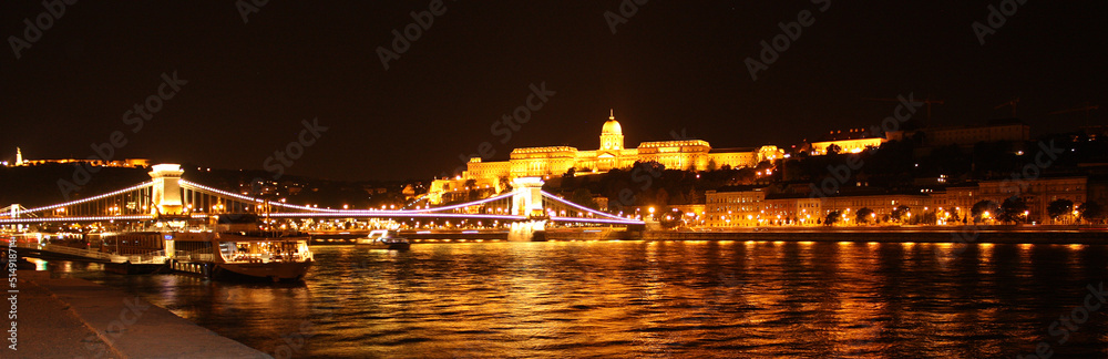 Royal Palace or Buda Castle at night in Budapest, Hungary	
