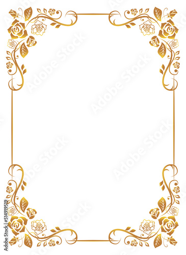 薔薇　フレーム枠　飾り枠　