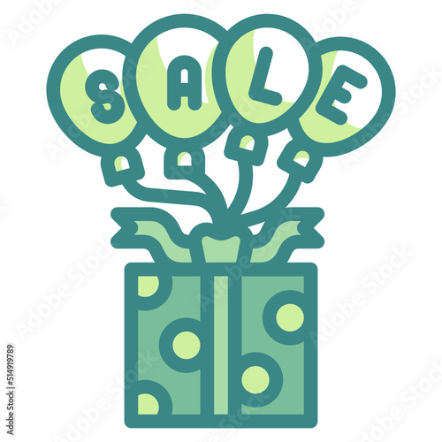 giftbox blue line icon