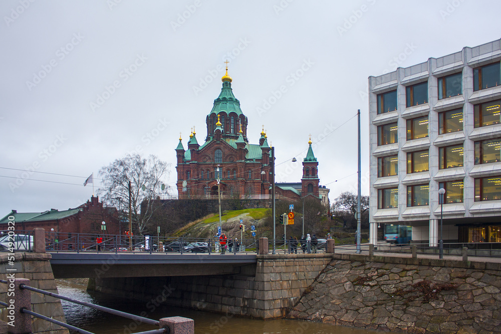 Uspenski Orthodox Cathedral in the Old Town in Helsinki, Finland	
