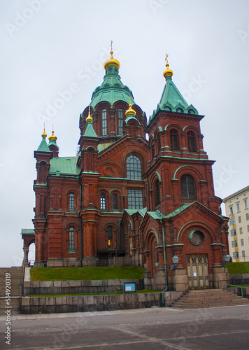 Uspenski Orthodox Cathedral in the Old Town in Helsinki, Finland 