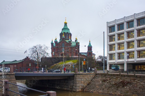 Uspenski Orthodox Cathedral in the Old Town in Helsinki, Finland 