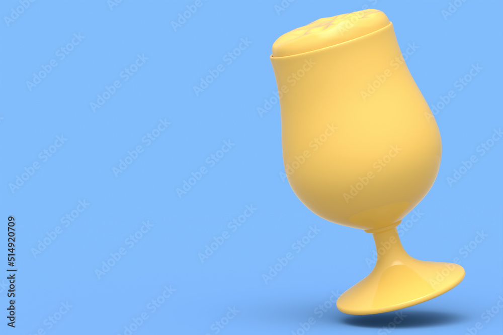 Frosty glass of fresh draft beer isolated on a blue monochrome background. Frosty glass of fresh draft beer isolated on a blue monochrome background.