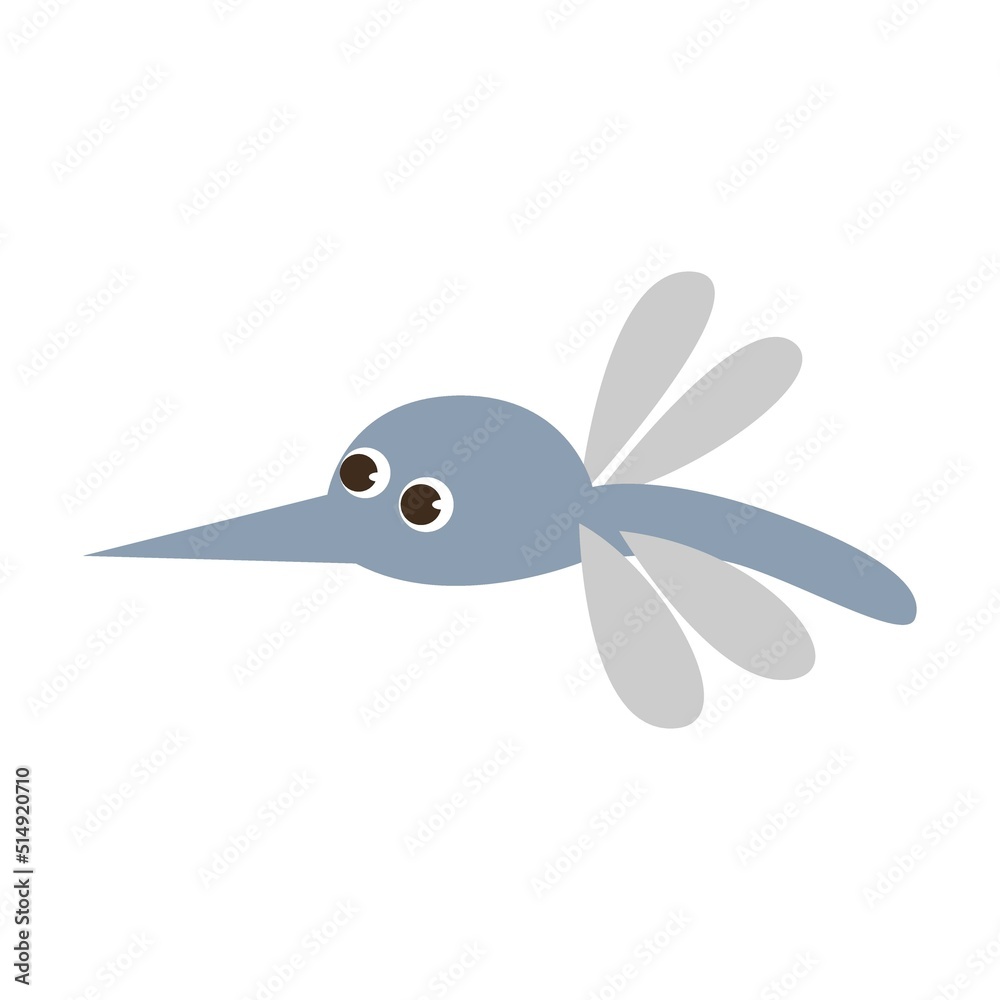 Little mosquito. Insect pests are inhabitants of swamps and reservoirs. Simple flat vector isolated on white background Little mosquito. Insect pests are inhabitants of swamps and reservoirs. Simple flat vector isolated on white background