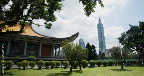 Taipei Sun Yat Sen Memorial hall and Taipei 101 photo