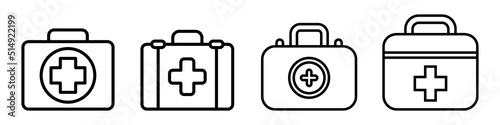 First aid kit icon vector cet. Emergency room illustration sign collection. medical symbol. 