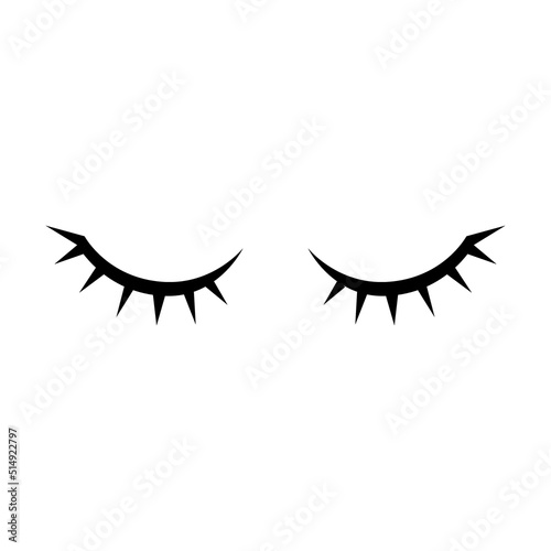 Mascara styles, girl eyes with beautiful lashes isolated on white. Girls eyelashes simple vector illustration