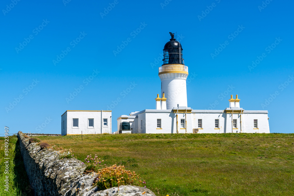 view of the Noss Head Lighthouse in Caithness in the Scottish Highlands