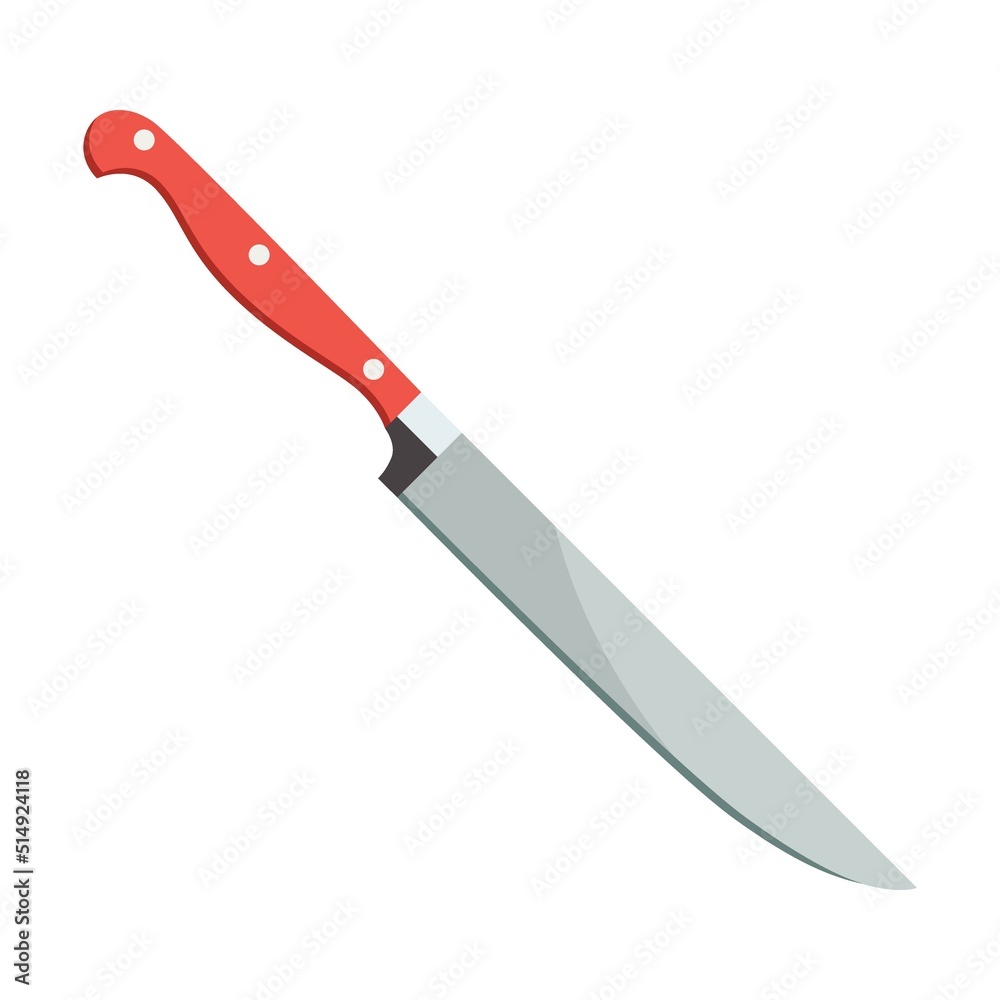 Sharp kitchen knife. Kitchenware, cooking baking utensil isolated vector illustration. Modern kitchen tool flat icon. Cutlery and kitchen accessories Sharp kitchen knife. Kitchenware, cooking baking utensil isolated vector illustration. Modern kitchen tool flat icon. Cutlery and kitchen accessories