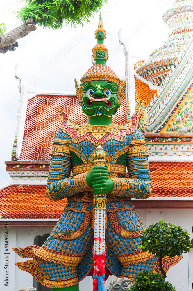 Buddhist Temple Sculptures,Giant of Arun Temple Bangkok Thailand, Amazing Thailand