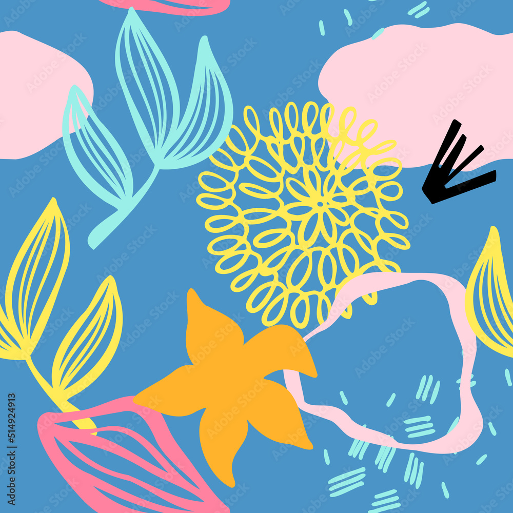 vector teenage seamless neon pattern naive style vector teenage seamless neon pattern naive style