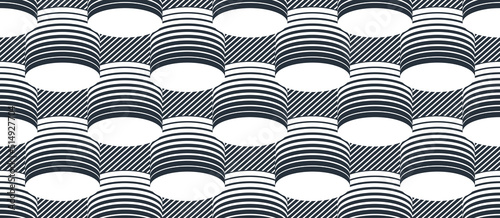 Tubes op art seamless vector background, repeat tiling optical illusion pattern, textile or wrapping paper, website backdrop or wallpaper.