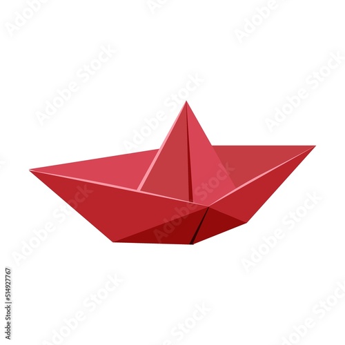 Paper boat. Origami Japanese animal illustration in cartoon style. Cute paper animal. Art concept for advertisement  banner designs