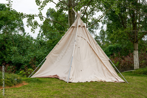 Close-up of large tent used for outdoor camping © Steve