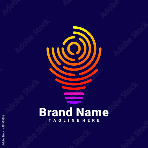 fingerprint bulb Logo  stock images