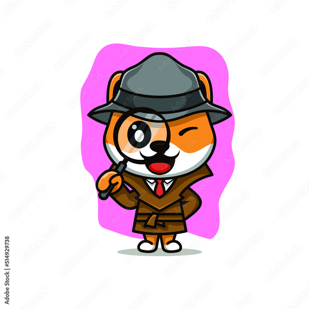Shiba Inu mascot character logo design vector illustration
