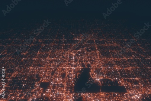 Canvas Print Las Vegas aerial view at night