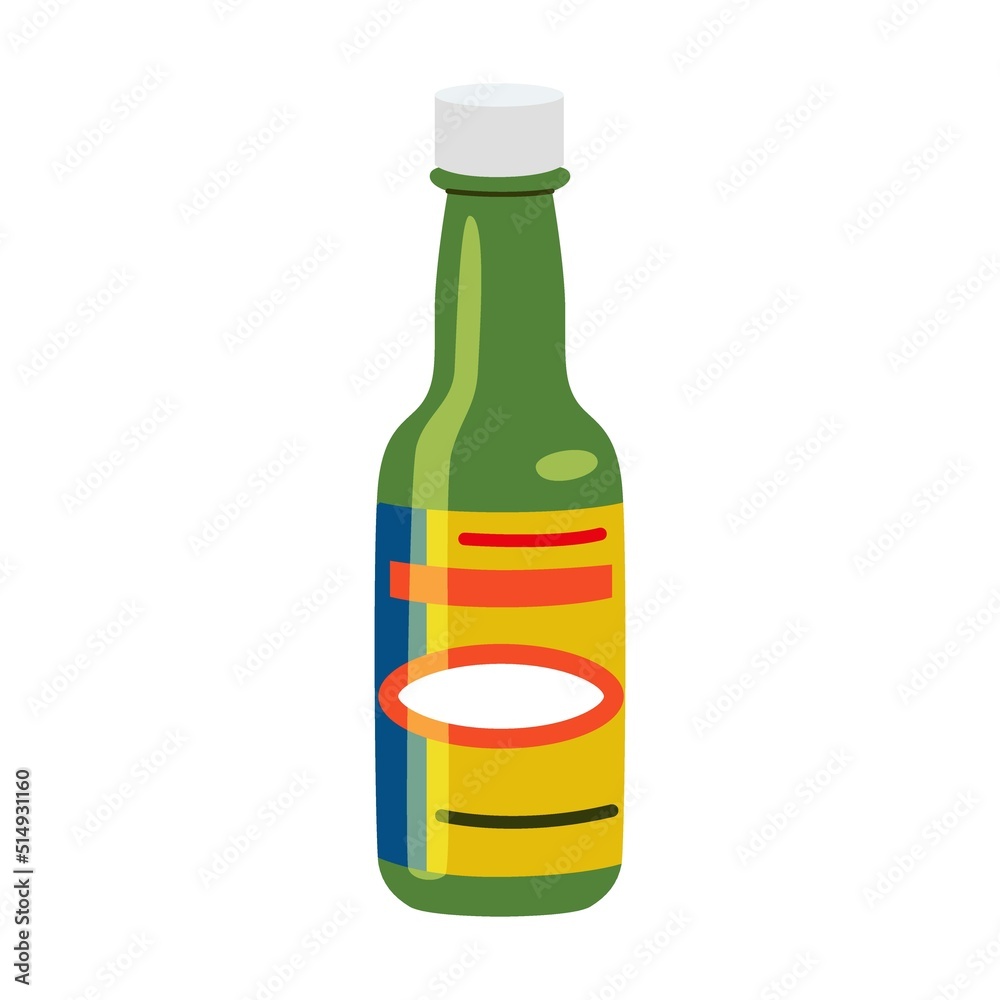 Spicy sauce vector illustration. Ketchup, hot tomato and chili sauces in bottles, red and yellow peppers isolated on white background Spicy sauce vector illustration. Ketchup, hot tomato and chili sauces in bottles, red and yellow peppers isolated on white background