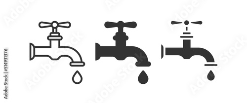 Water faucet icon. Plumber tap symbol. Sign stopcock vector.