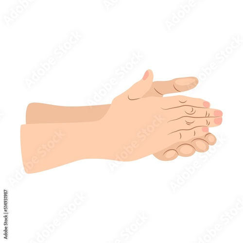 Hand hygiene cartoon illustration. Hands washing steps. Healthy life, medical disinfection, healthcare concept