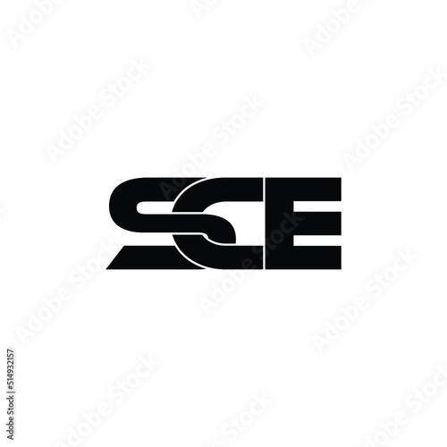 SCE letter monogram logo design vector photo