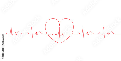 Electrocardiogram. Heart beat. Medical healthcare symbol