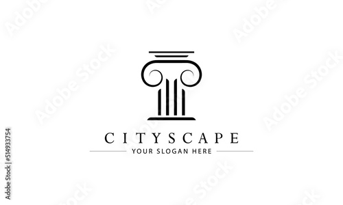Architecture logo. Real estate, building, construction, property, architecture and city planning logo design concept Design consisting of architectural element.