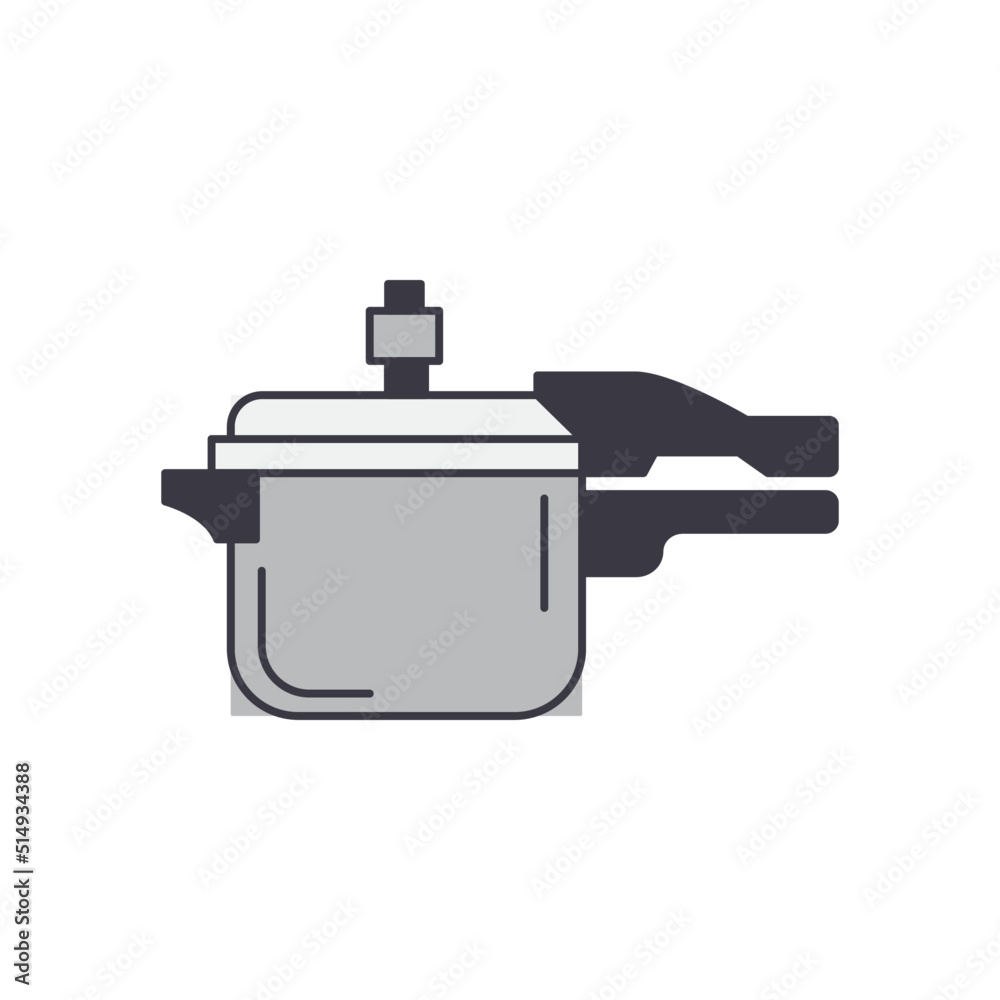 Pressure cooker icon in color, isolated on white background 