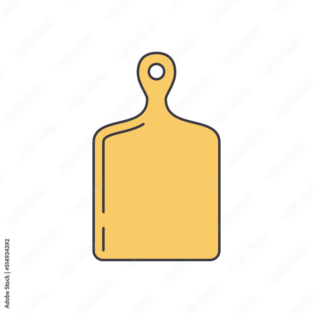 Kitchen cutting board icon in color, isolated on white background Kitchen cutting board icon in color, isolated on white background