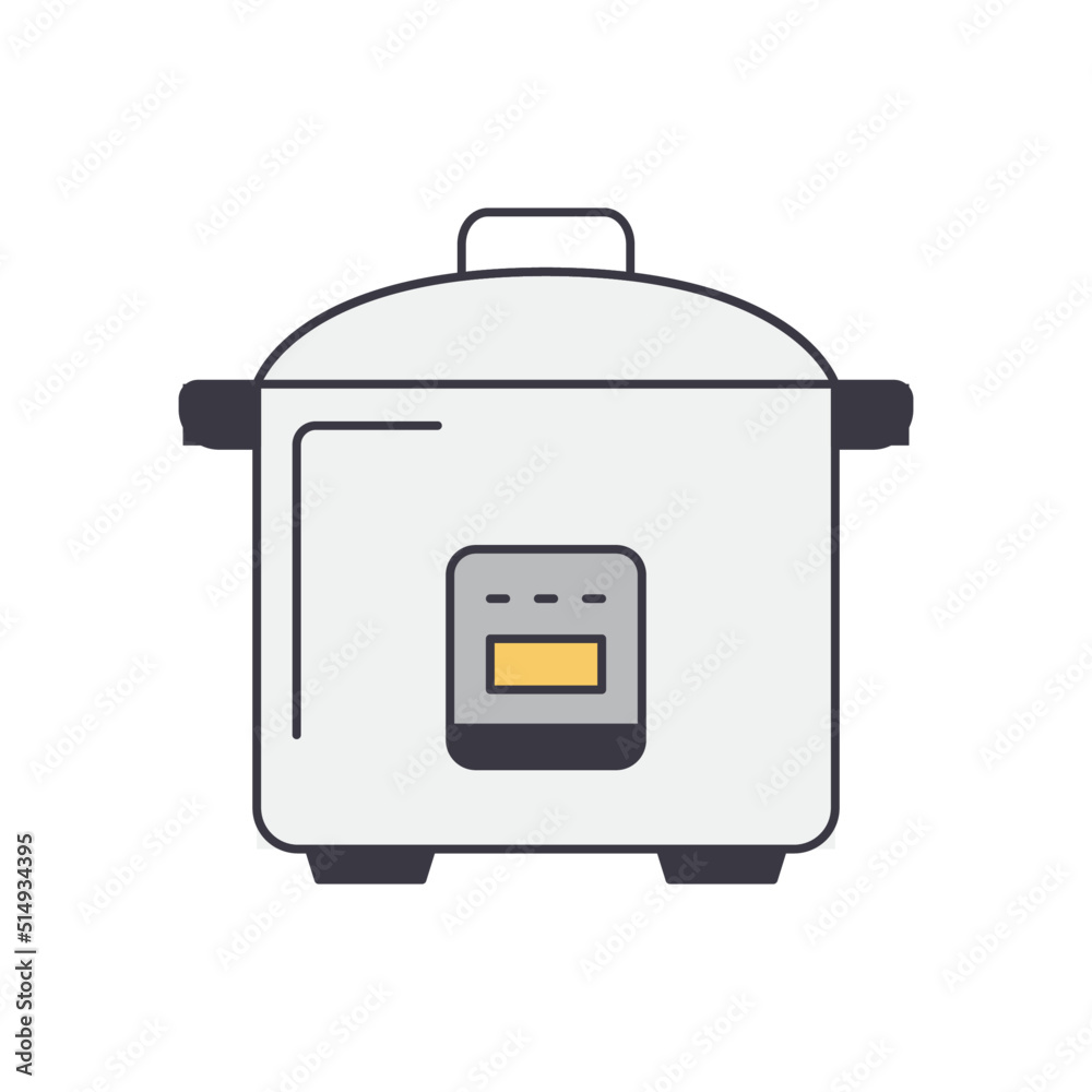 Rice cooker icon in color, isolated on white background Rice cooker icon in color, isolated on white background