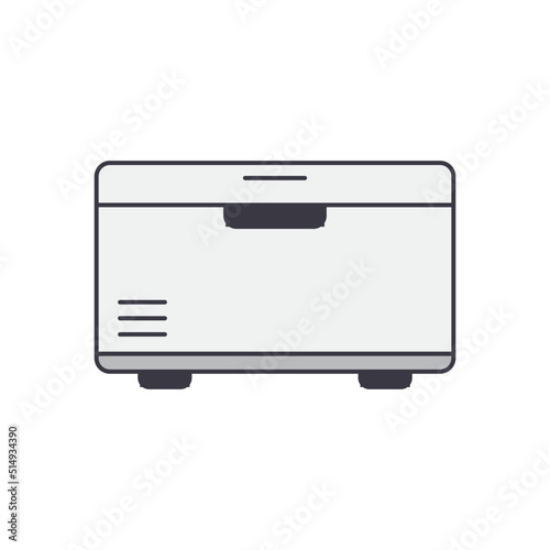 Freezer, fridge icon in color, isolated on white background 