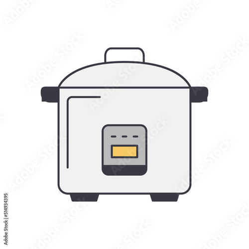 Rice cooker icon in color, isolated on white background 