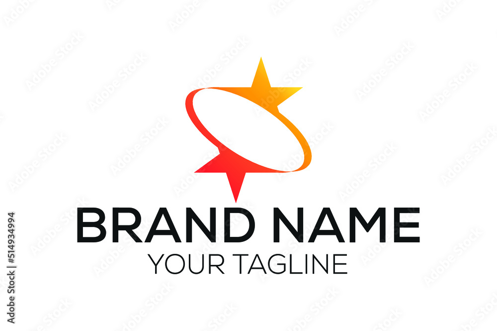 star and arrow up logo combination. Leader and growth symbol or icon.