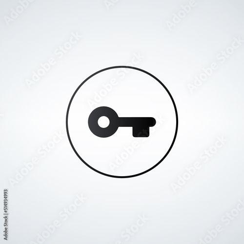 Key in circle icon. Key ico...