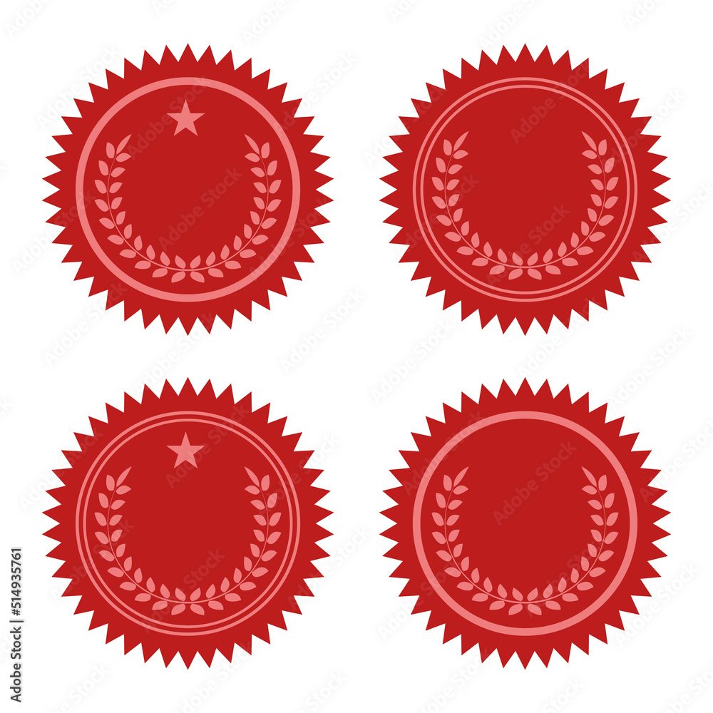 Red wax seals. Vector icons set. Red wax seals. Vector icons set.